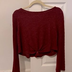 Burgundy crop top. Size M.